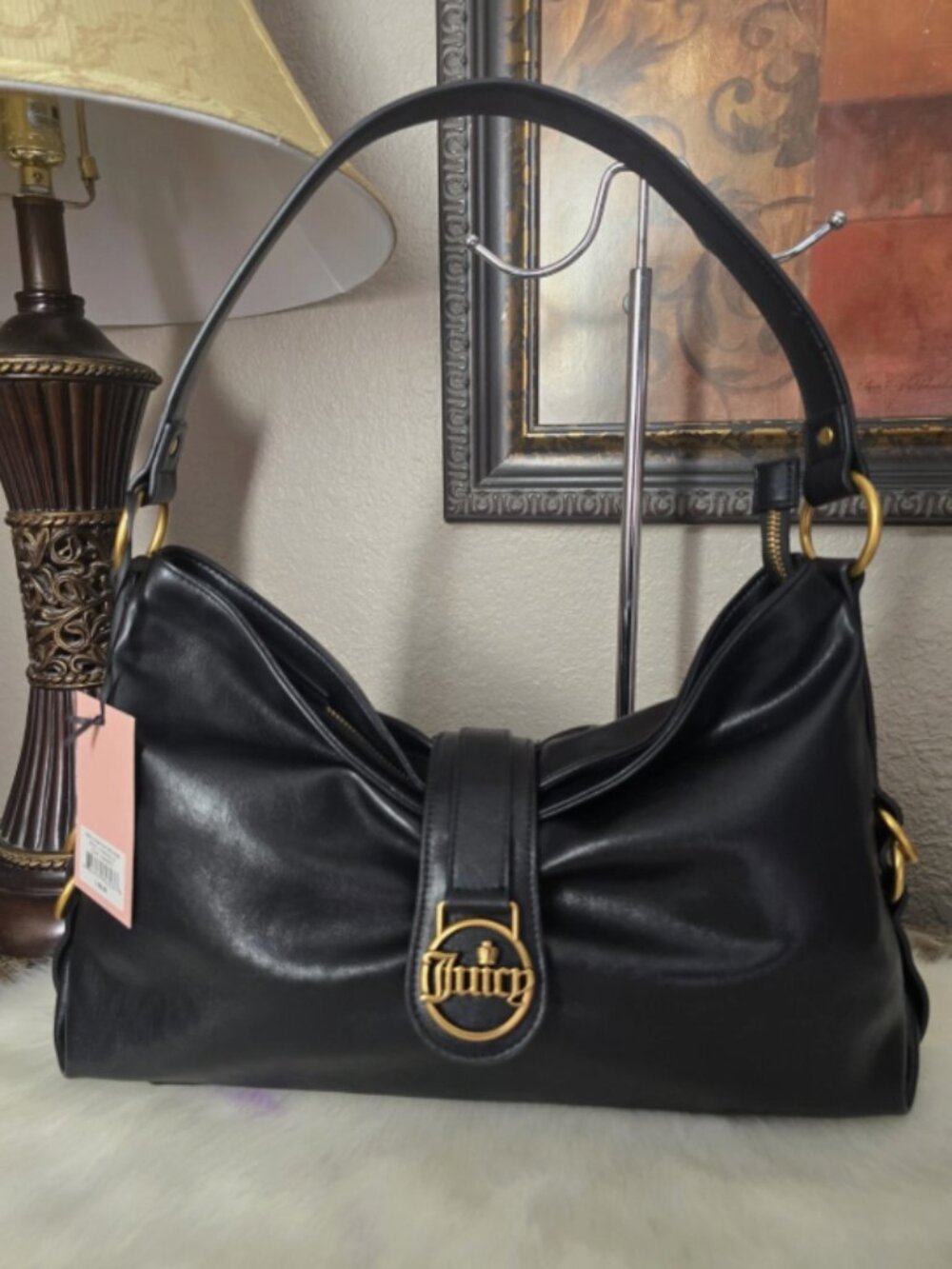 Juicy Couture First Class Hobo Bag Black Gold Y2K McBling NWT